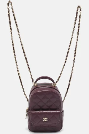 CHANEL Quilted Caviar Leather Mini CC Classic Backpack