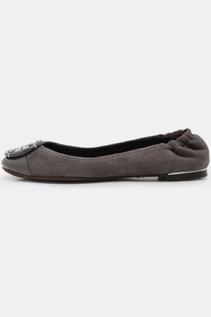 Tory Burch Dark Patent Leather and Suede Reva Ballet Flats Size 36