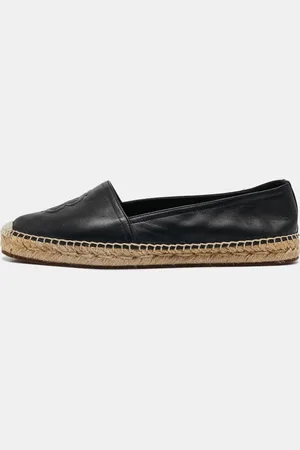 Burberry Leather Tabitha Logo Espadrille Flats Size 37