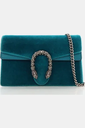 Gucci Super Mini Teal Velvet Dionysus