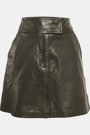 Khaite Leather Mini Skirt S