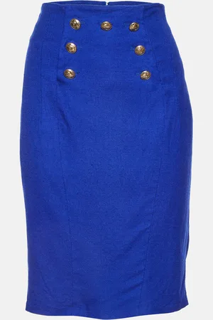 VERSACE Cady Button Detail Pencil Skirt L
