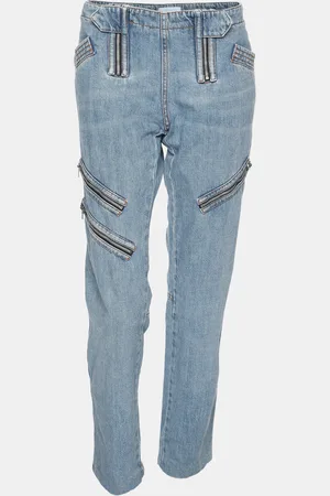 Emilio Pucci Faded Denim Zip Detail Jeans M