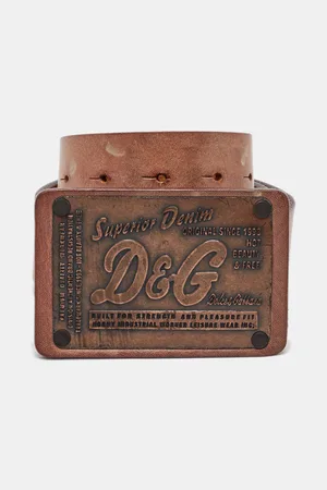 Dolce & Gabbana Leather Vintage Logo Plaque Belt 100CM
