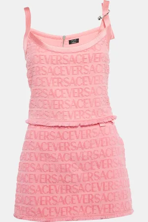 VERSACE X Dua Lipa Monogram Terry Pin Embellished Skirt and Top Set S
