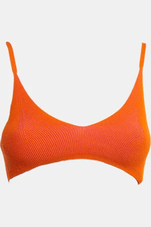 Jacquemus /Pink Rib Knit V-Neck Bralette Top M