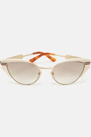 Gucci Ivory/Brown Gradient GG0522S Cat Eye Sunglasses