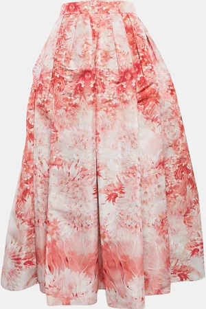 Alexander McQueen Floral Print Synthetic Long Skirt M