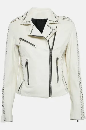 Nour Hammour Leather Lace-Up Detail Jacket S