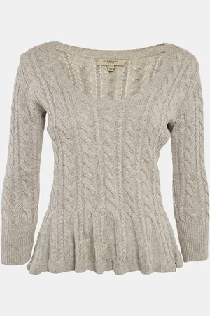 Burberry Cable Knit Round Neck Sweater XS
