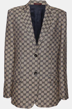 Gucci /Blue GG Linen Blend Blazer M