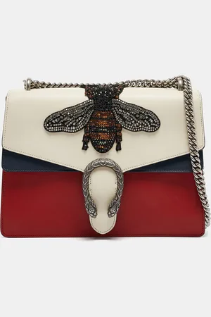 Gucci Tricolor Leather Medium Bee Embellished Dionysus Shoulder Bag