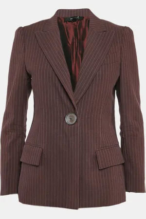 Marc Jacobs Stripe Cotton Blend Single Breasted Blazer M