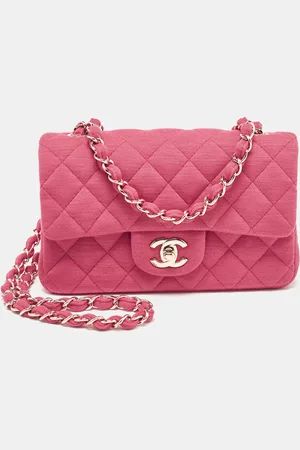 CHANEL Quilted Jersey Small Classic Single Flap Bag
