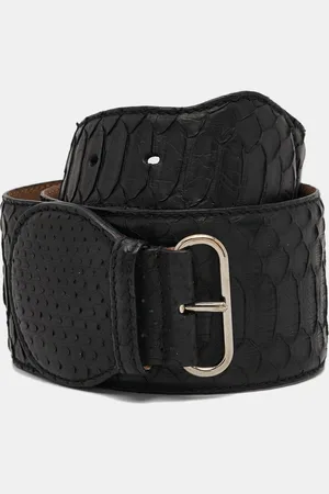 Alexander McQueen Python Buckle Wide Belt 75CM
