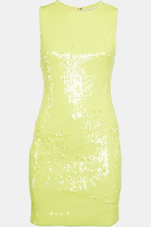 ALICE+OLIVIA Sequin Embellished Stretch Mesh Mini Dress M