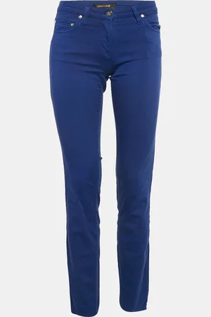 Roberto Cavalli Navy Embroidered Denim Jeans S Waist 26"