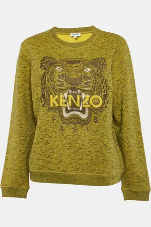 Kenzo Tiger Logo Embroidered Marl Knit Sweatshirt XL