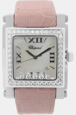 Chopard Happy Sport Steel Mop Dial Leather Strap Ladies Quartz Watch 288448-2001 35 mm