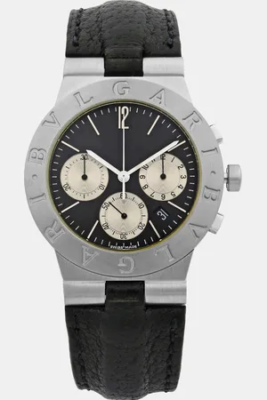 Bvlgari Diagono 18K White Gold Dial Quartz Unisex Watch Chw35G 35 mm