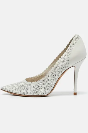 Salvatore Ferragamo Laser Cut Leather Susi Pointed Toe Pumps Size 38