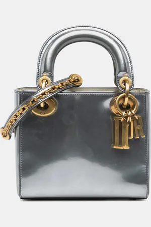 Dior Metallic Glazed Calfskin Mini Lady Tote Bag