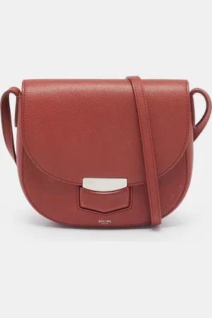Céline Brick Leather Small Trotteur Crossbody Bag