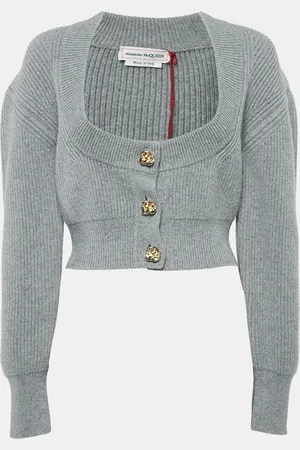 Alexander McQueen Wool Rib Knit Button Front Cardigan M