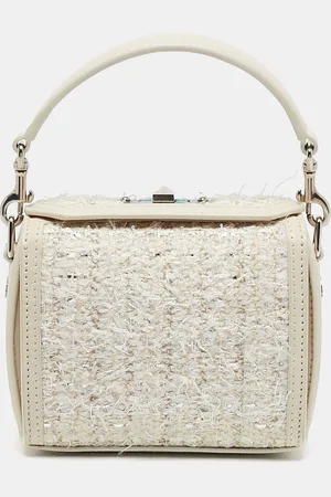 Alexander McQueen Leather and Tweed Box 19 Shoulder Bag