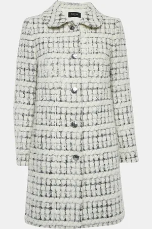 Paule Ka Off Tweed Mid-Length Coat M