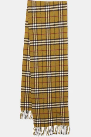 Burberry London Checks Wool Fringed Scarf