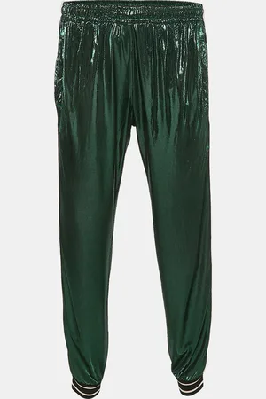 Gucci Metallic Logo Striped Jersey Trackpants M