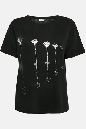 Saint Laurent Saint Laurent Printed Cotton Crew Neck T-Shirt L