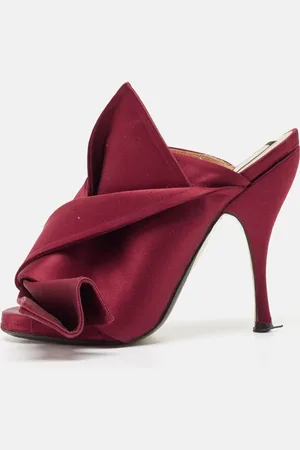 Nº21 Satin Raso Knot Peep Toe Mules Size 36