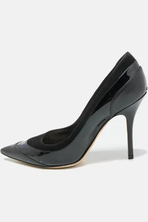 Dior Patent Leather and Suede Pointed Toe Pumps Size 37.5