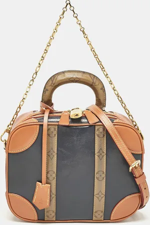 LOUIS VUITTON /Caramel Reverse Monogram Canvas and Leather Valisette PM Bag