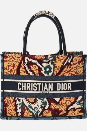 Dior Multicolour Canvas Embroidered Large Paisley Book Tote Bag