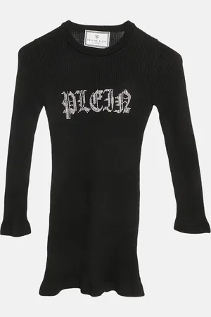 Philipp Plein Junior Crystal Embellished Rib Knit Day Dress 8 Yrs