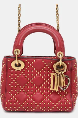 Dior Leather Mini Studded Supple Lady Tote Bag