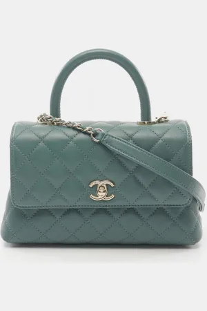 CHANEL Leather Coco Handle Top Handle Bag
