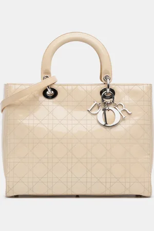 Dior Christian Patent Cannage Large Lady Tote Bag Bag