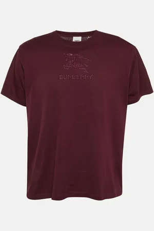 Burberry Logo Embroidery Cotton Crew Neck T-Shirt XXL