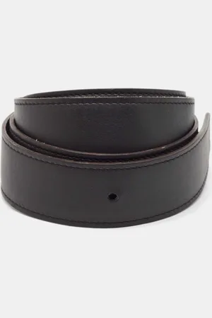 Hermès Hermès Bleu Minuit/Noir Togo and Swift Leather Reversible Belt Strap 90 CM