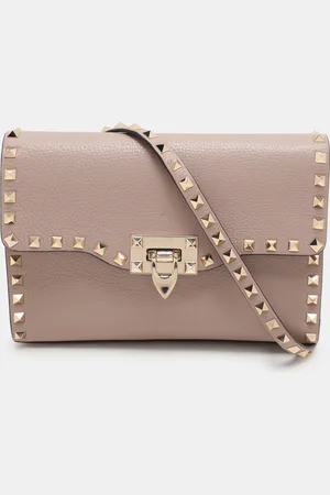 VALENTINO Leather Rockstud Crossbody Flap Bag