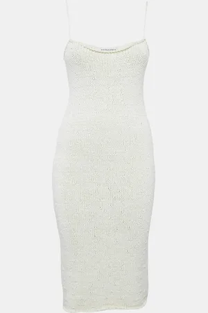 Bottega Veneta Off Rib Knit Strappy Short Dress XS