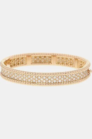 Van cleef 18K Gold 3 Rows Small Model Perlee Diamond Bracelet