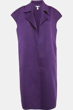 Oscar de la Renta Wool Open Front Sleeveless Overcoat L