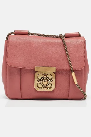 Chloé Rose Leather Small Elsie Chain Shoulder Bag