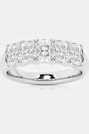 Evolve 14K Gold Elongated Cushion Lab Grown Diamond Five-Stone Anniversary Band US 7 (5 ctw)