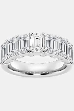 Evolve 14K Gold Emerald Lab Grown Diamond Seven-Stone Anniversary Band US 7 (5 ctw)